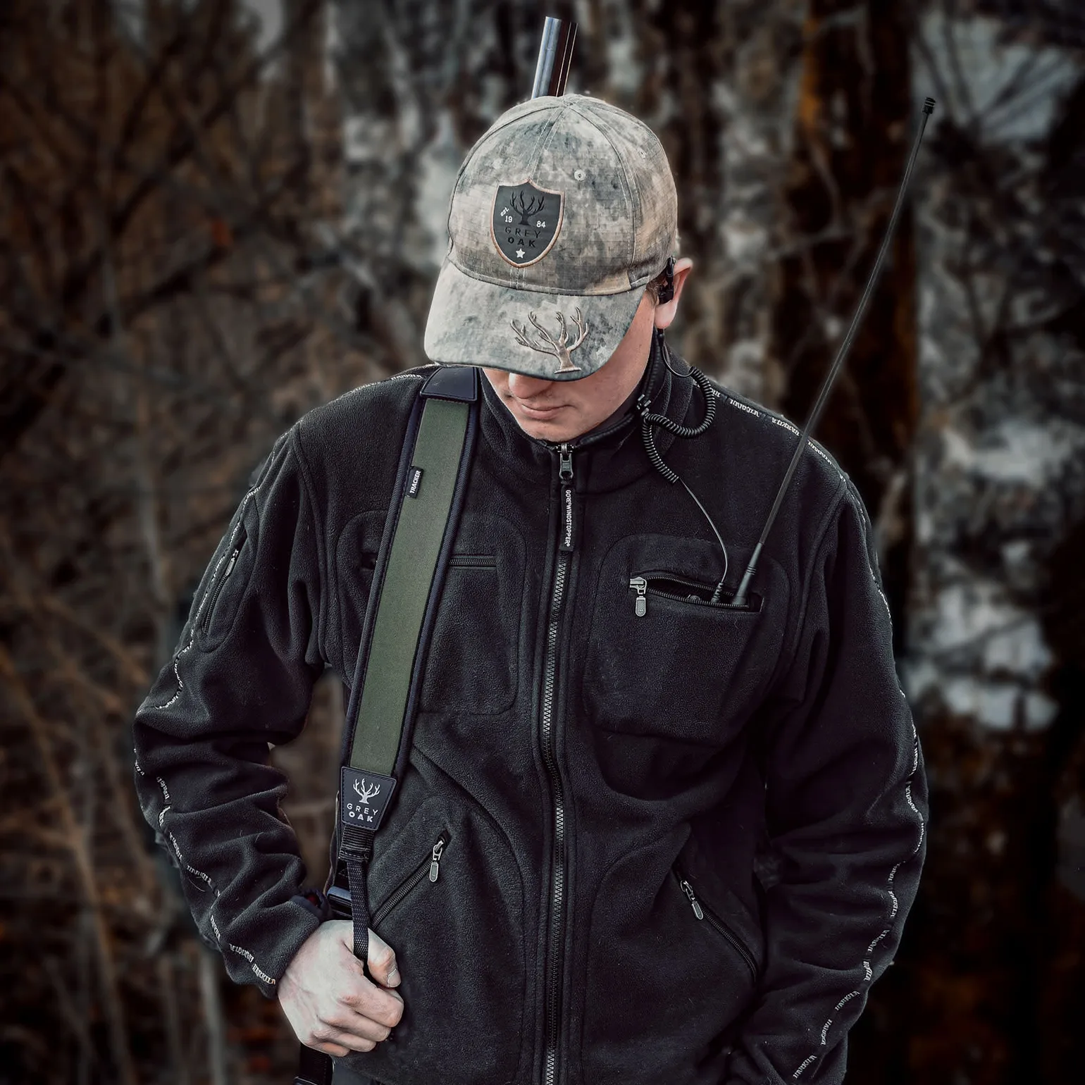 Gun Sling Tracker-Green från Grey Oak – halkfri vapenrem för aktiv jakt