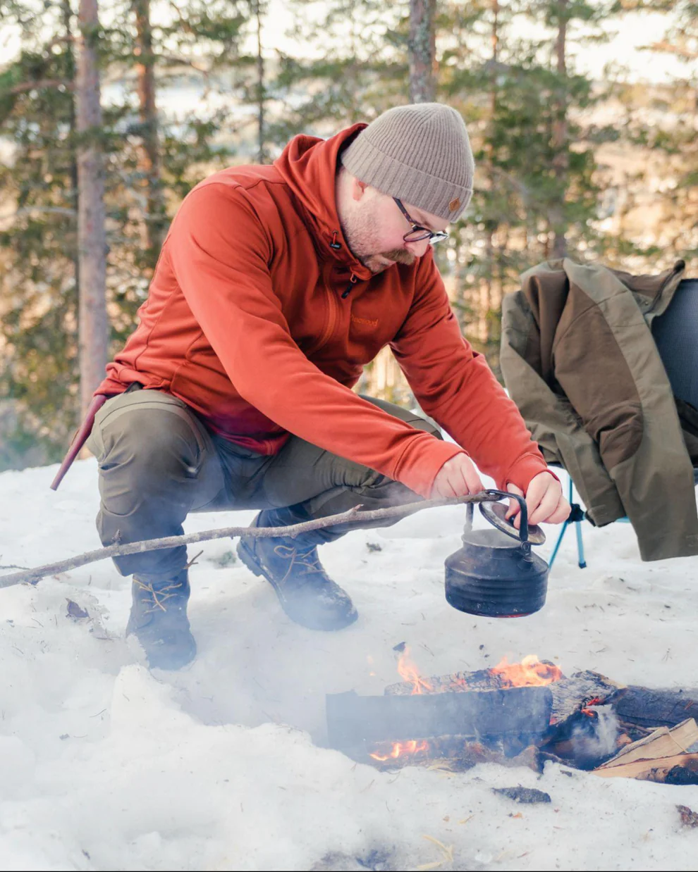 Pinewood Finnveden Hoodie – flexibel fleece för friluft och vardag