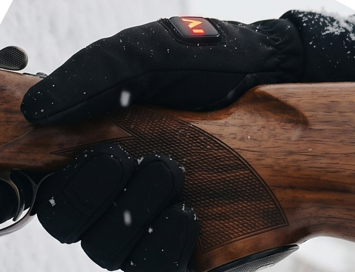 Heat FlexDuo värmehandske används vid jakt i kallt väder med gevär